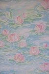Vtg Atelier Martex Monet Water Lilies Queen Flat Sheet Eyelet Lace Top Trim Mint. Fixed Price $28.00.