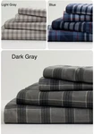 Cuddl Duds Heavyweight Flannel Sheet Set, Plaid 4PC, Sz Q Or K, Brand New. Fixed Price $34.99.