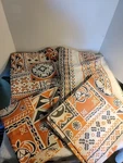 Vintage Sears Mcm Boho Aztec Design 4 Pc. King Sheet Set. Excellent!. Fixed Price $59.98.