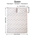 4 Piece Bed Set Soft Printed Pillowcases Machine Washable Queen Sz. Fixed Price $53.94.