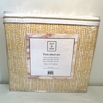 Elle & Isles Twin Sheet Set Yellow White Striped Graphic Fits Up To 12" Mattress. Fixed Price $19.99.