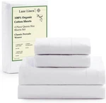 Lane Linen Eco Friendly 100% Organic Cotton Sheet Queen, 01: Pure White. Fixed Price $81.83.