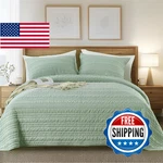 Kasentex Luxury Velvet Quilt Set,oversize Queen 102"X106",ULTRA-SOFT Bedspread C. Fixed Price $87.76.