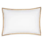 Hudson Park Collection L25230 Italian Percale Standard Sham White/gold. Fixed Price $108.00.
