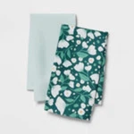 2PK Body Pillow Cover Dark Green Floral/mint - Room Essentials. Fixed Price $12.00.