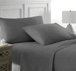 Becky Cameron 4-PIECE Gray Solid Microfiber 300 Thread Count King Sheet Set. Fixed Price $34.95.