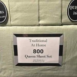 Transitional At Home 6PCQUEEN Sheet Set Green Apple Embossed Stripes. Fixed Price $55.00.