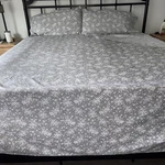 Mainstays 6 Piece Brushed Microfiber Sheet Set Grey & White Floral King Size. Fixed Price $20.30.