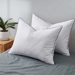 2 Pack Hotel Goose Feather Soft Bed Pillows, 300TC Brushed Cover King Or Queen. Fixed Price $56.99.