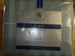 Wamsutta 500 Thread Pima Cott Twin Sheet Set Ivory Stripe, New. Fixed Price $45.00.