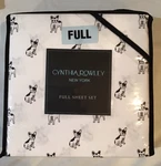 New 4PC Cynthia Rowley Full Sheet Set Frenchie Dogs Bull All-over. Fixed Price $28.99.