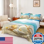 Erosebridal Beach Themed Sheets Blue Ocean Bed King Seashell Starfish. Fixed Price $81.95.