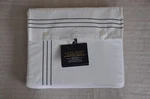 Ralph Lauren Organic Sateen White Flat King Sheet Gray Stripe *new* B888. Fixed Price $79.99.