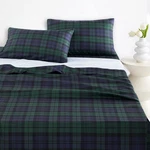 Wake In Cloud Plaid Bed Sheets, 4-PIECE Set, Queen, Dark Green. Fixed Price $46.17.