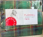 New! Martha Stewart Coll. Cabin Plaid Flannel Sheet Set Twin Green Red Yellow. Fixed Price $45.00.