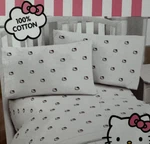 4 Piece Sanrio Hello Kitty With Pink Bow Queen Sheet Set Nip. Fixed Price $101.15.