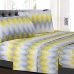 Malibu Chevron Printed 4-PIECE Supreme Collection Microfiber Sheet Set. Fixed Price $25.99.