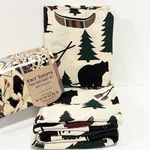 Sonoma Knit Twin Sheet Set 100% Cotton Lodge Cabin Bear Forest Woodland Vintage. Fixed Price $199.00.