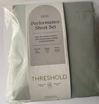 Threshold Solid Performance 400 Thread Count Sheet Set Twin, Silver Green. Fixed Price $30.00.