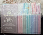 Nip Vintage Full Sheet Set Pillowcases Tulips Stripes Gloria Vanderbilt Rainbow. Fixed Price $65.00.