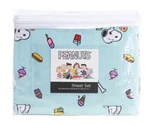 New! Peanuts Snoopy Twin Bed Sheet Set - Junk Food Snacks Sweets. Fixed Price $45.00.