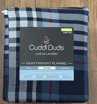 Cuddl Duds King Heavyweight Flannel Sheet Set Navy Gray Red Plaid Brushed Cotton. Fixed Price $59.99.