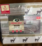 Twin Size Mossy Oak 4 Piece Sheet Set Deer Nwt. Fixed Price $29.91.