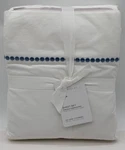 Pottery Barn Pearl Embroidered Queen Sheet Set Chambray Blue. Fixed Price $129.95.