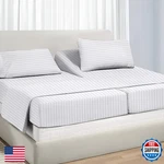 Non Sticky Cotton Split King Sheet Sets For Adjustable Beds Deep Pocket Twin Xl. Fixed Price $87.12.