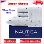 Nautica - Queen Sheet Set, Cotton Percale Bedding Lightweight, Crisp & Cool. Fixed Price $81.00.