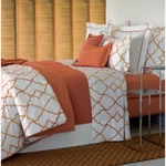Yves Delorme Bedding Jali King Duvet Set. 4 Pcs Orange Print. Fixed Price $599.00.