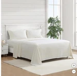 Jennifer Adams Sheet Set Ivory Eternal Fitted Flat Pillowcase Wrinkle Resistant. Fixed Price $104.99.