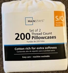 Mainstays 200 Thread Count Pillowcase Set Of - White. Fixed Price $9.00.