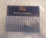 Ralph Lauren Stripe Blue White Chambray Queen Flat Sheet Made In U.s.a.. Fixed Price $198.99.