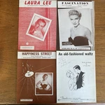 Lot 4 Sheet Music Laura Lee+fascination+happiness Street+an Old-fashioned Waltz. Fixed Price $5.42.