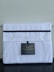 Ralph Lauren Palmer King Flat Sheet White & Polo Navy Organic Cotton Percale Nwt. Fixed Price $54.99.