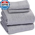 Sleepdown Jersey Knit Queen Sheet Set T-shirt Cotton Blend Ultra-soft. Fixed Price $69.81.