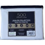 Avalon Collection Queen 6 Pcs White Sheet Set 500 Thread Count Cotton Blend. Fixed Price $49.50.