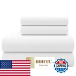 Supreme Elegance 600 Thread Count King Bed Sheets Arctic White Cotton Rich. Fixed Price $94.81.