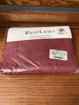 Ralph Lauren 100% Cotton Queen Irregular Flat Sheet 90 X 102 Made Usa Burgandy. Fixed Price $49.99.