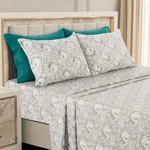 Luxury Deep Pocket 6 Piece Bed Sheet Set 1800 Series Hotel Comfort Paisley. Fixed Price $23.75.