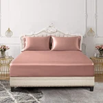 Siinvdabzx Full Fitted Sheet & 2 Pillowcases Set, Champagne Silky Satin. Fixed Price $33.98.