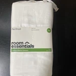 King Easy Care Cotton Blend Sateen Flat Sheet White - Room Essentials:. Fixed Price $19.99.