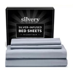 Silvery Bed Sheets Queen Size Infused Microfiber Soft Hypoallergenic. Fixed Price $78.97.