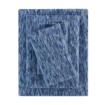 Mainstays Adult Extra Soft Jersey Bed Sheet Set, Queen, Blue Crackle, 4 Pieces. Fixed Price $36.95.