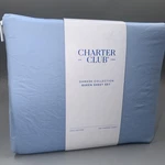 Charter Club Cotton Damask-queen Sheet Set, 550 Thread Count -blue. Fixed Price $70.00.