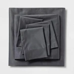 Full 6PC 800 Thread Count Solid Sheet Set Gray - Threshold : Cotton Sateen, Incl. Fixed Price $40.31.