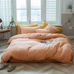 Amwan Peach Pink Color Duvet Cover Twin Solid Orange Bedding Set 100% Knitted.... Fixed Price $80.75.