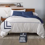 Ella Jayne 100% Cotton Percale King Duvet Cover Set Navy 3PC. Fixed Price $179.99.