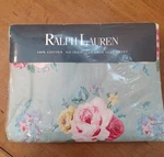 Vtg Ralph Lauren Cottage Lane Green Floral Rose Twin Flat Sheet Seaside. Fixed Price $47.99.